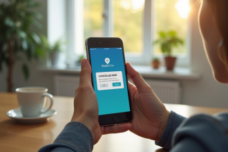 Smartphone avec l app BlaBlaCar et notification d annulation