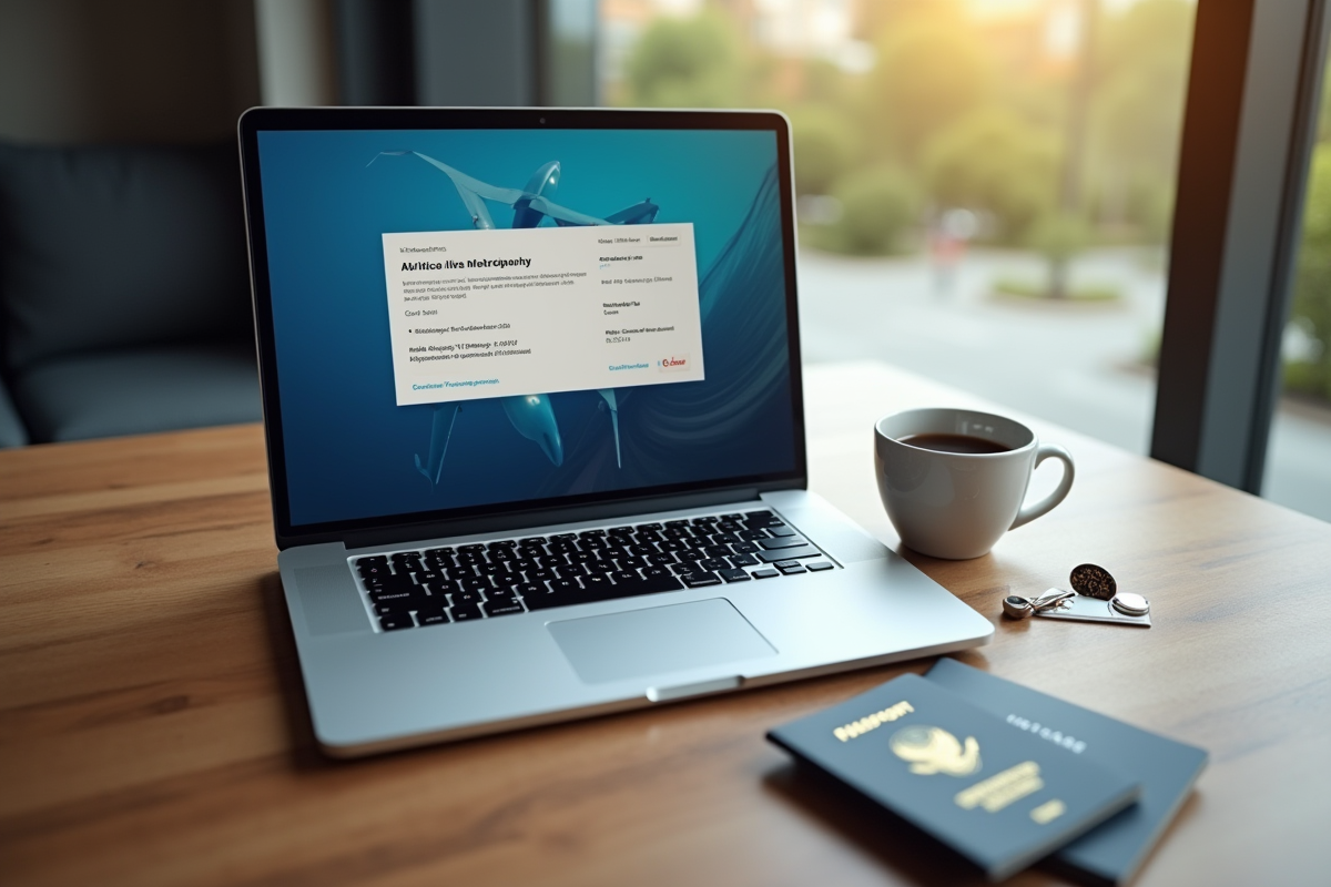Ordinateur portable avec email de billet d