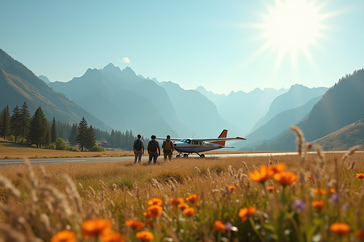 Groupe de voyageurs près d